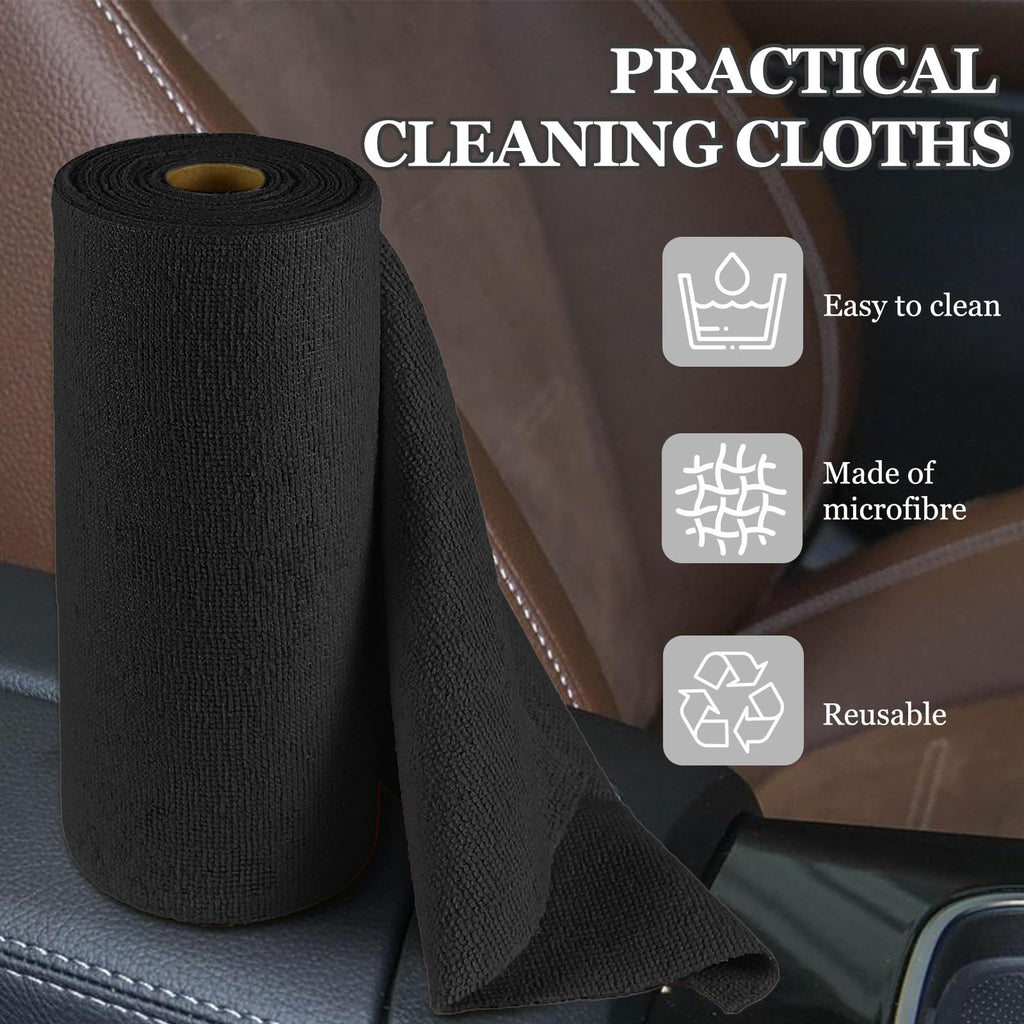 50PCS Microfiber Cleaning Cloth Roll, 10"×10" Black I198213