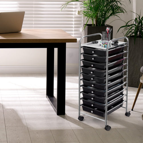 10 Drawer Multicolor Rolling Storage Cart Q12134