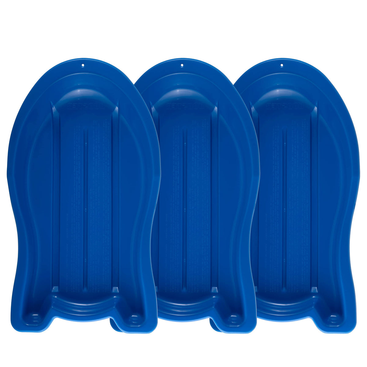 3 Pack Plastic Toboggan Snow Sled with Pull Ropes and Handles O981