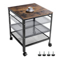 Rustic 2-Tier End Table with Adjustable Height Shelf H55971