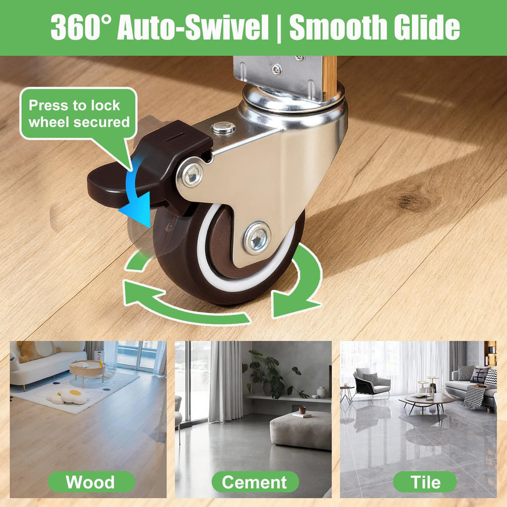 1" Low Profile Caster Wheels Set of 4 Y44837