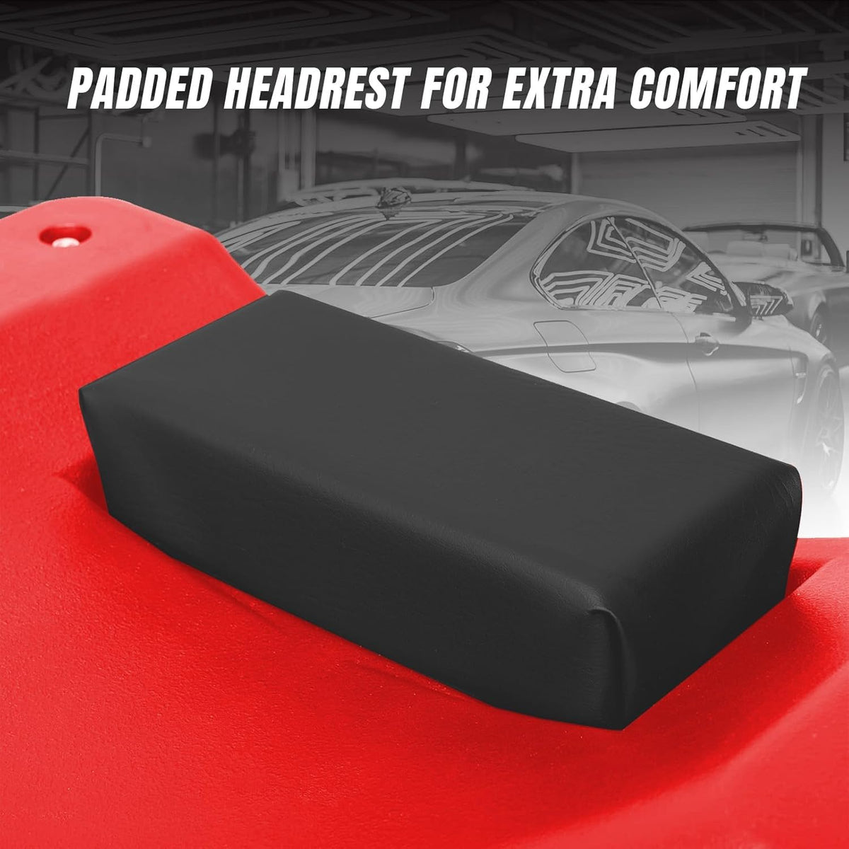 40" Plastic Rolling Creeper with Padded Headrest and 6 Casters O1908