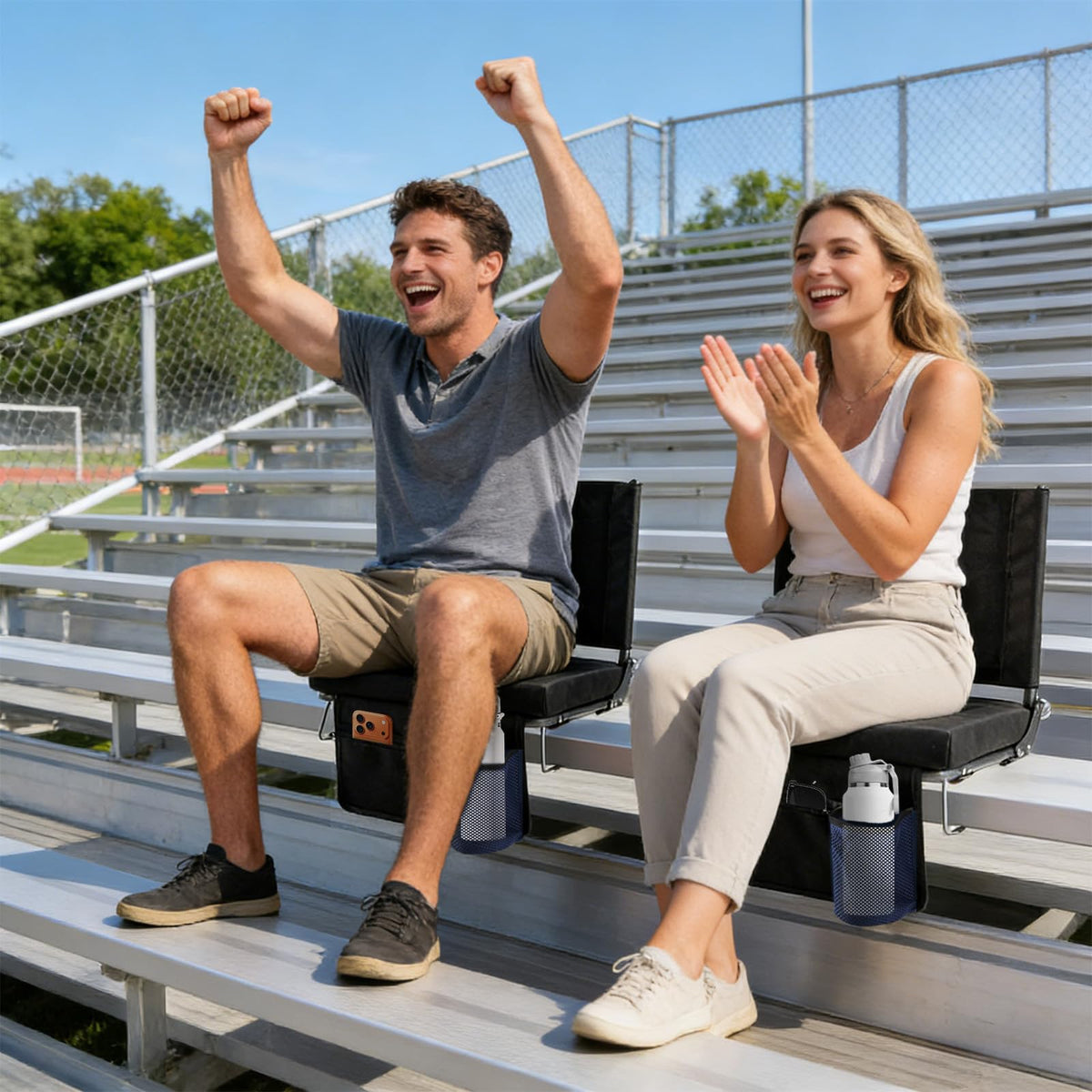 2-Pack Padded Stadium Seats with Back Support F790