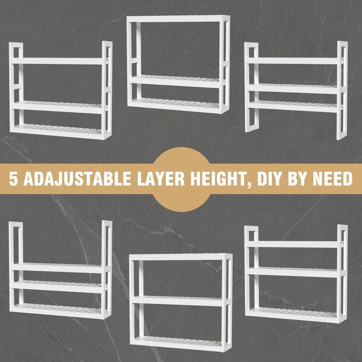 White 3 Tier Bamboo Bathroom Shelves X484120