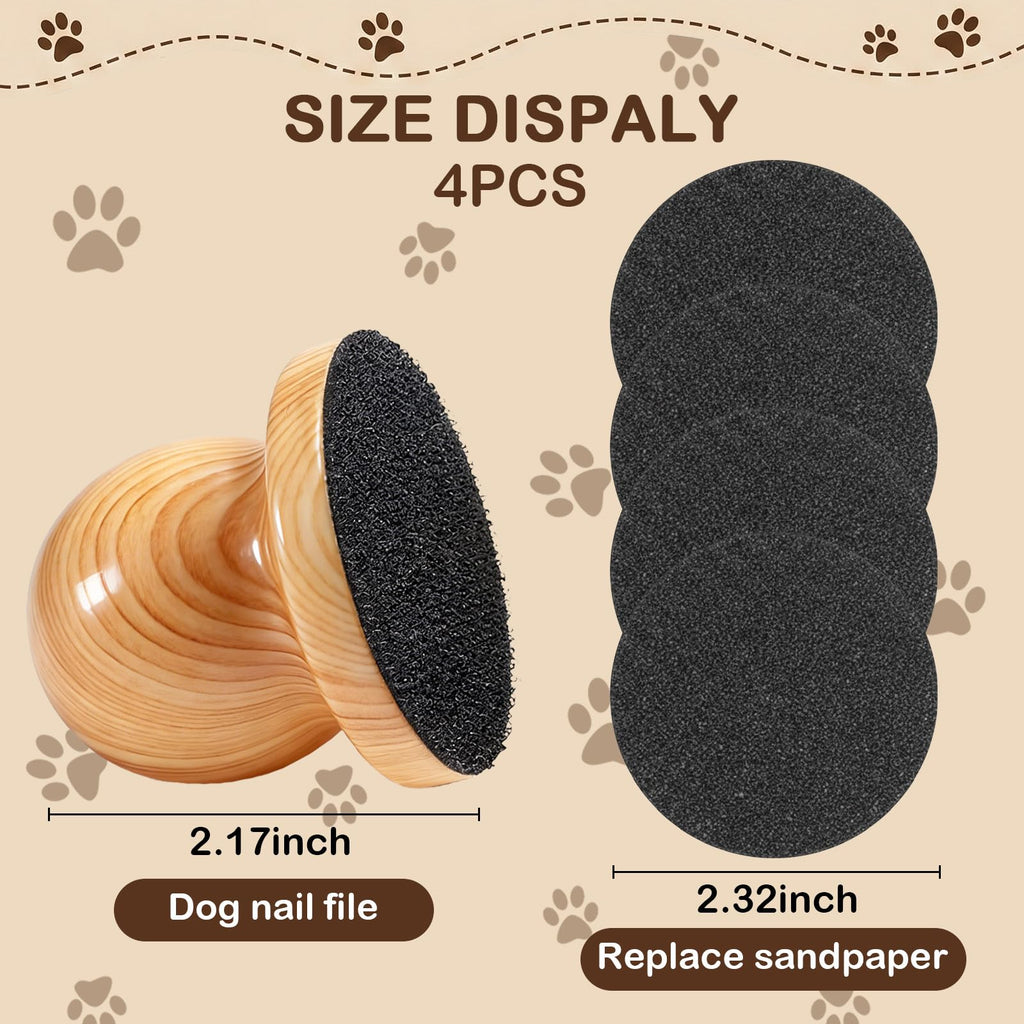 Dog Nail File Grinder Board with 4-Pack Replaceable Sandpaper Discs A114753