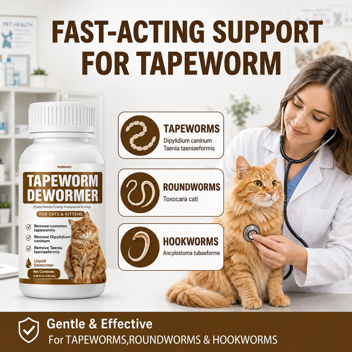 Broad Spectrum Cat Tapeworm Dewormer J7677