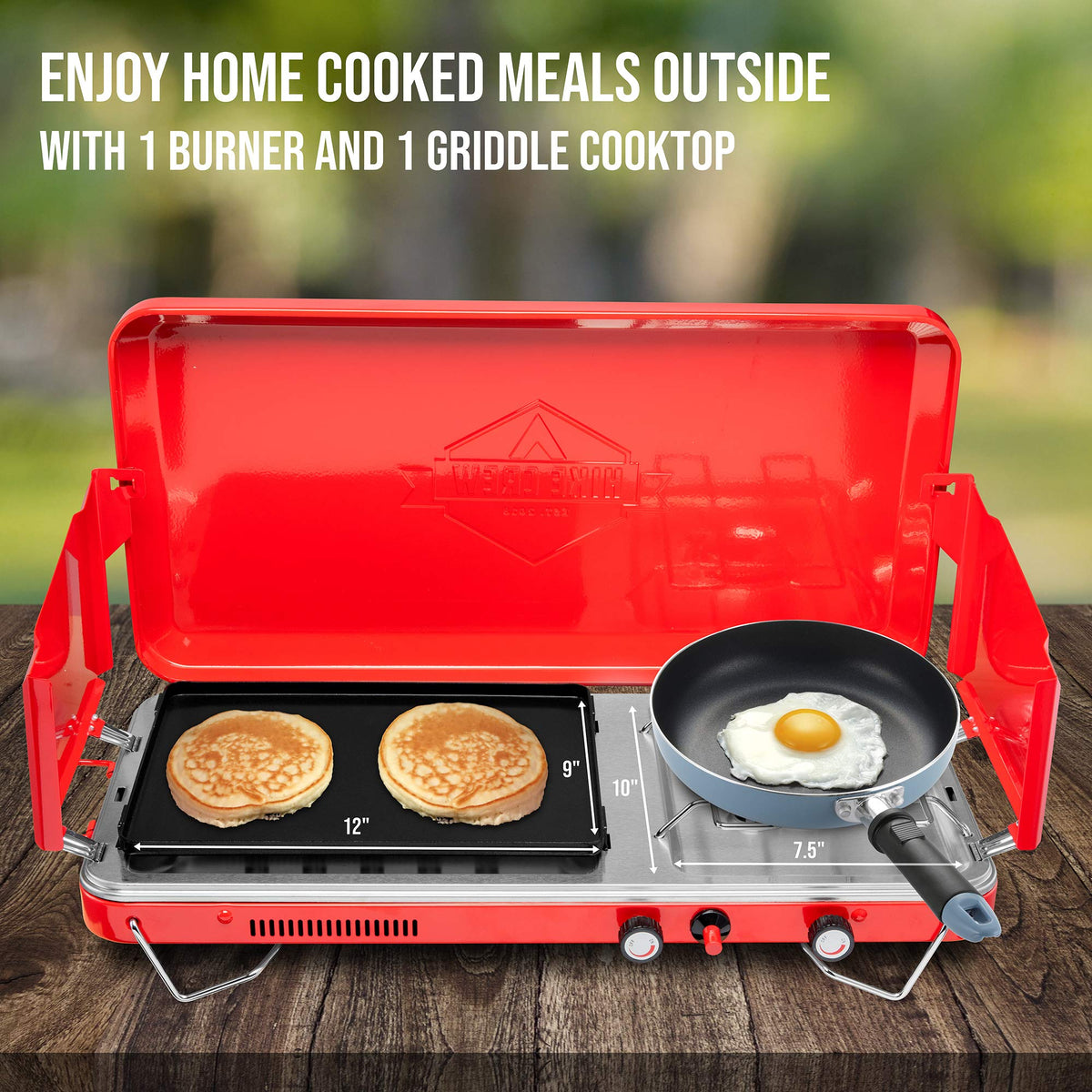 2-in-1 Gas Camping Stove and Griddle T851180