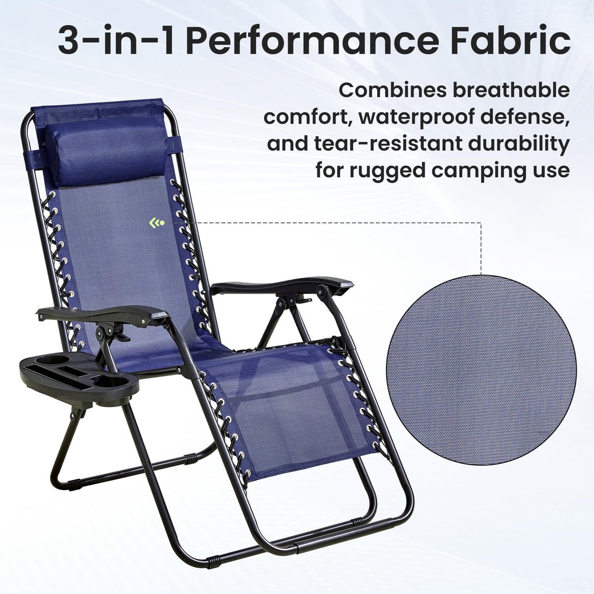 Blue 2-Pack Zero Gravity Lounge Chair with Cup Tray L282115