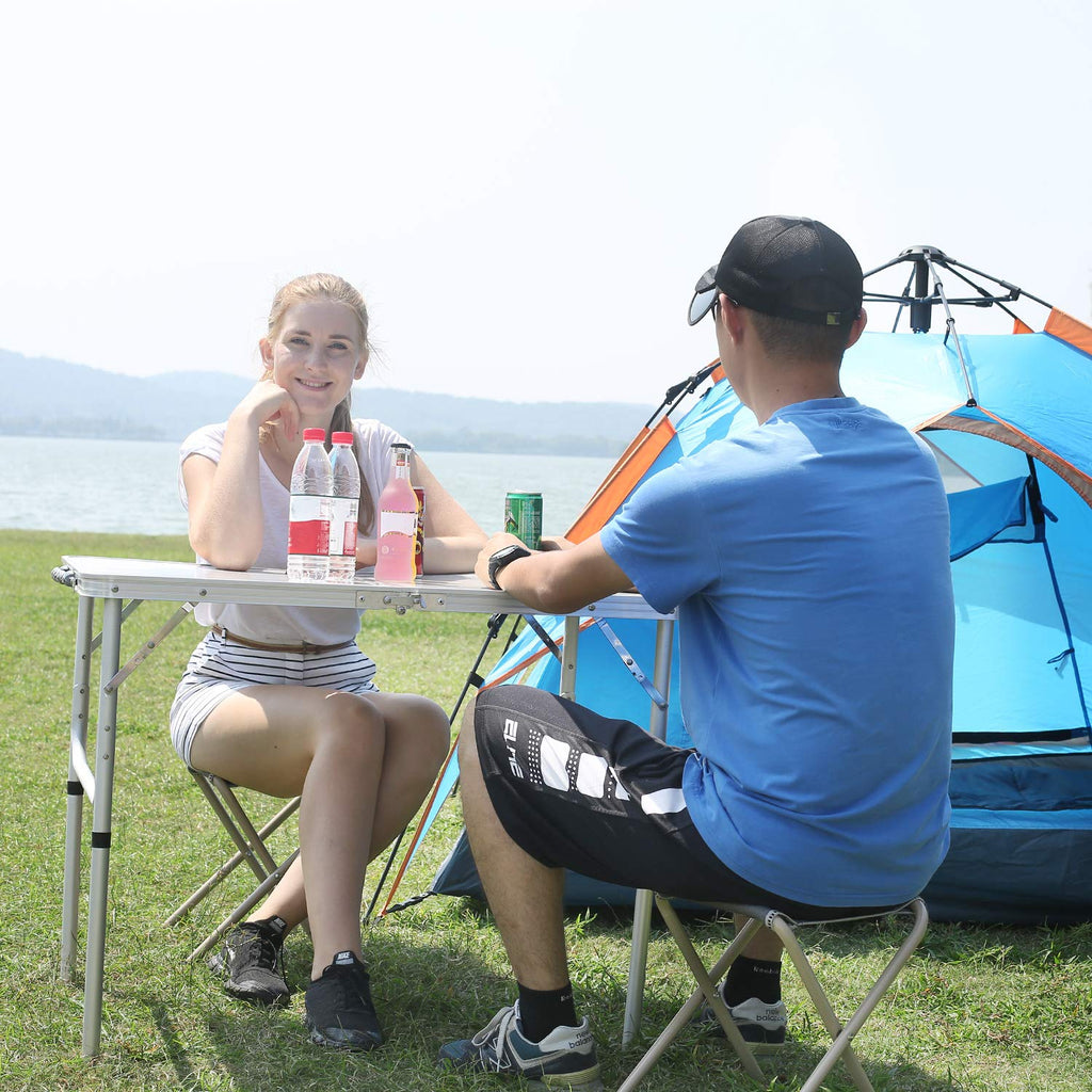 Lightweight Portable Aluminum Folding Camping Table with Adjustable Legs F343