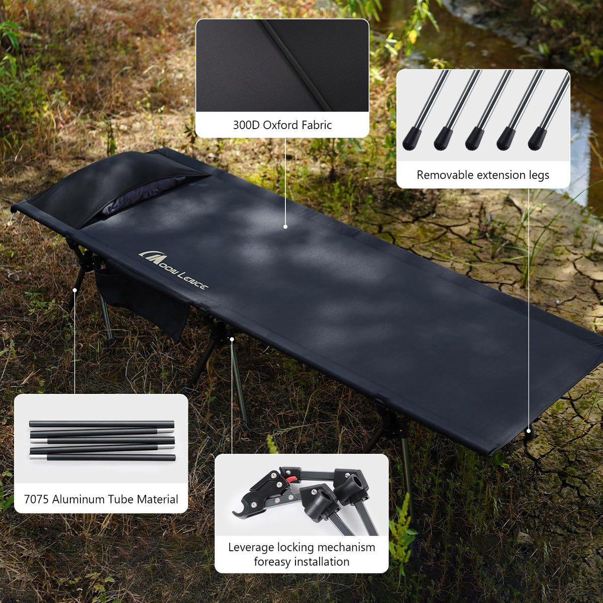 Height Adjustable Folding Camping Cot Q86444