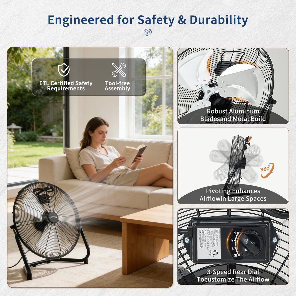 20 Inch 3 Speed High Velocity Floor Fan X223