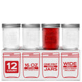 16oz Wide Mouth Glass Canning Jars 12-Pack V17548