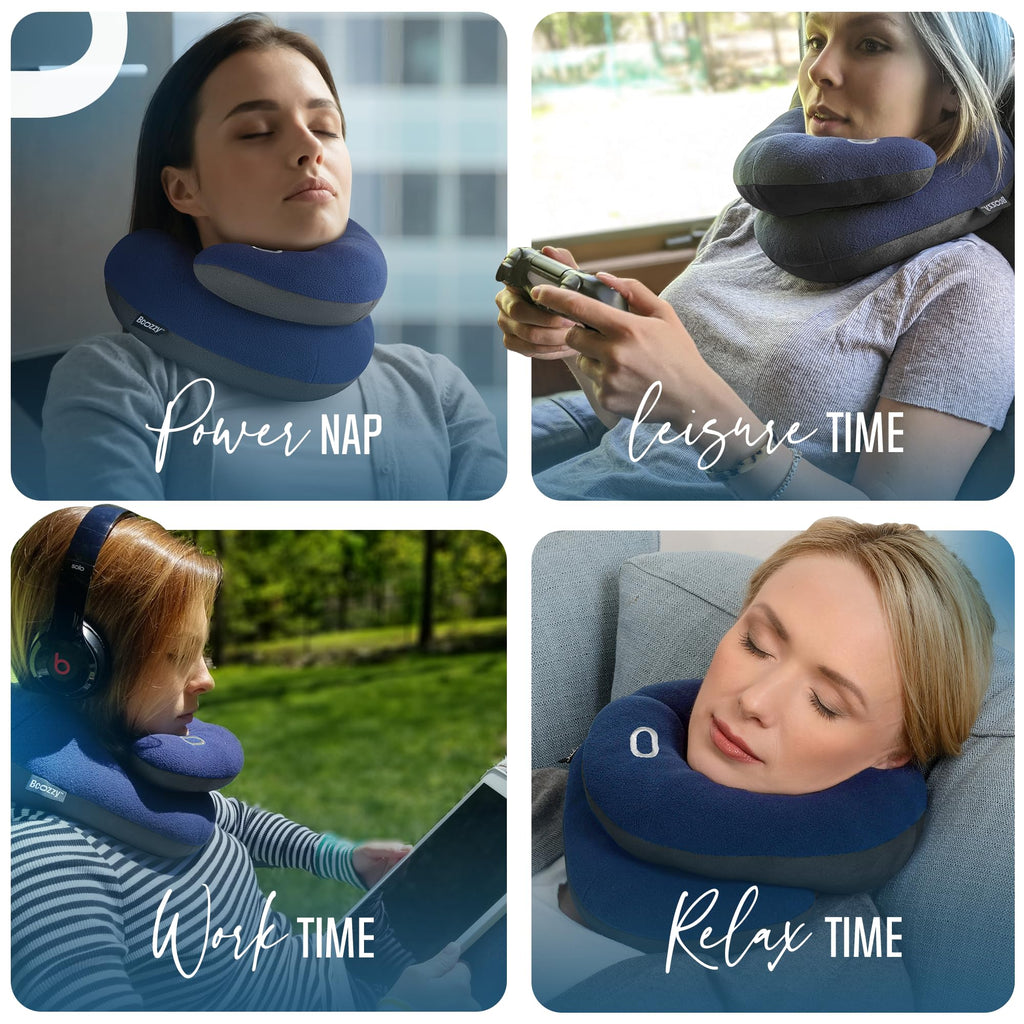 Soft Adjustable Travel Neck Pillow with Carry Bag K2489