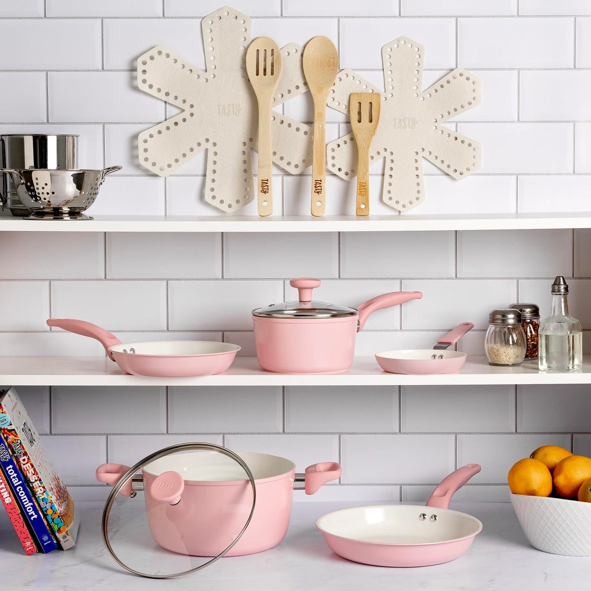 12 Piece Pink Nonstick Ceramic Cookware Set K683