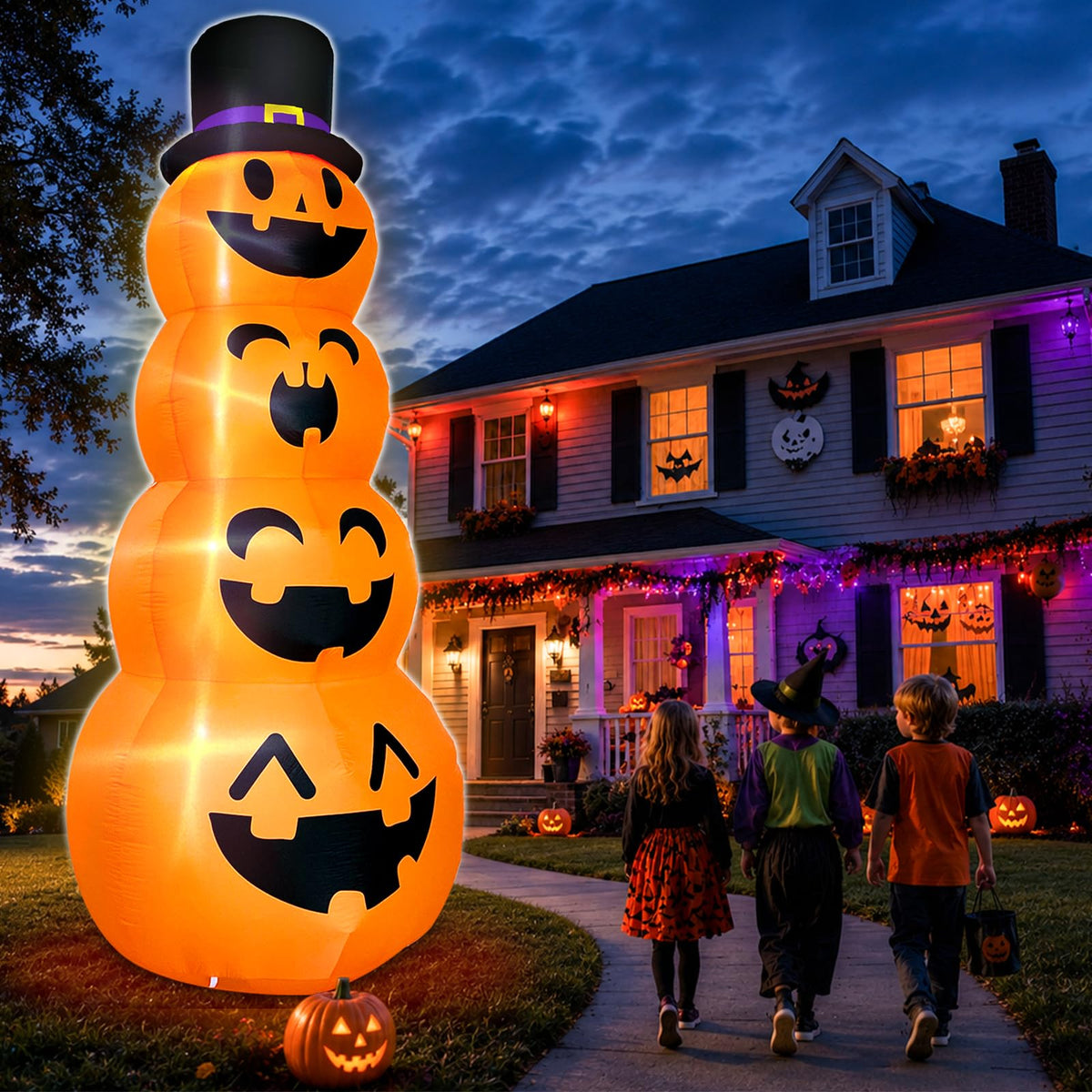 12FT Giant Witch Pumpkin Halloween Inflatables Z857427