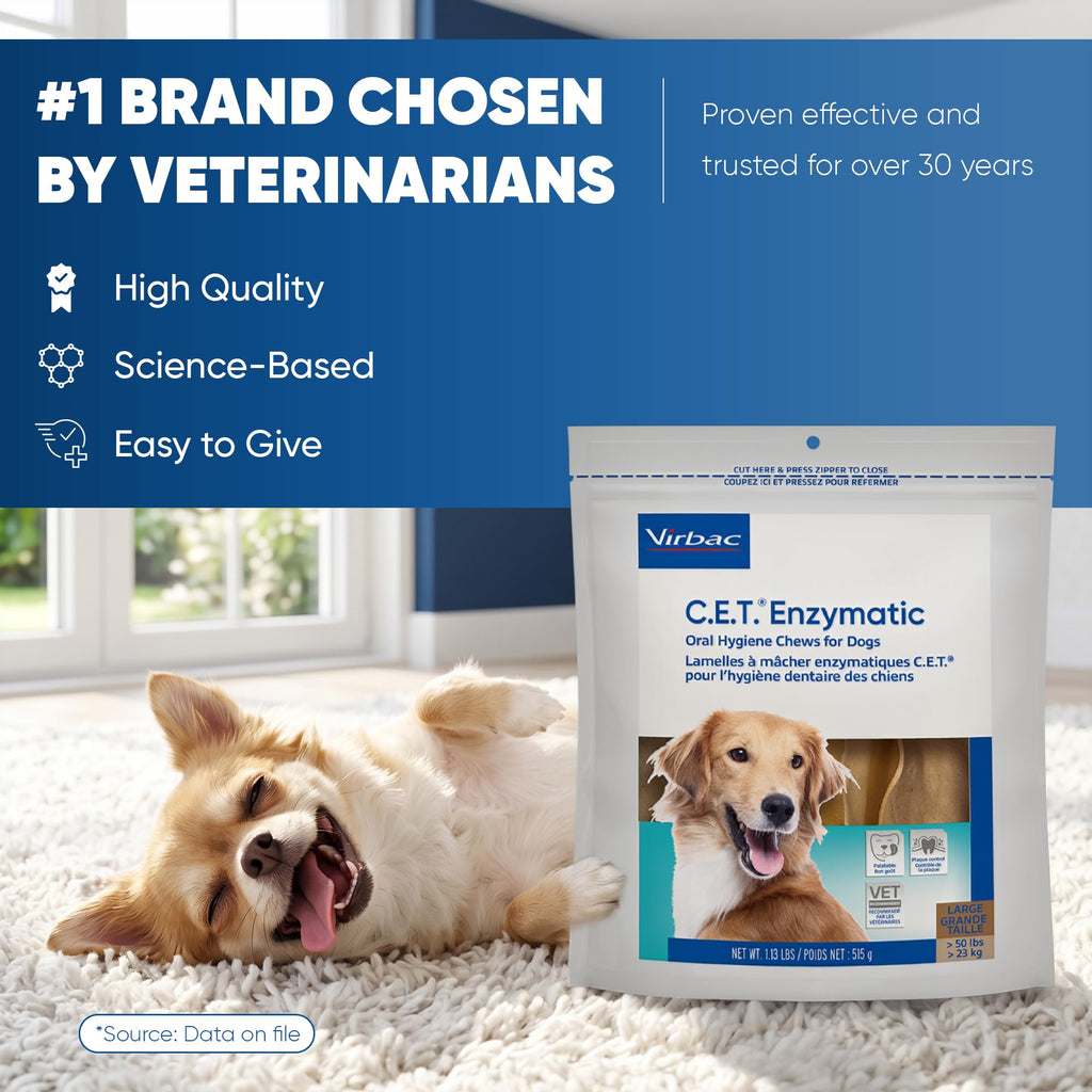 Large Tartar Control Enzymatic Oral Hygiene Chews for Dogs D717464