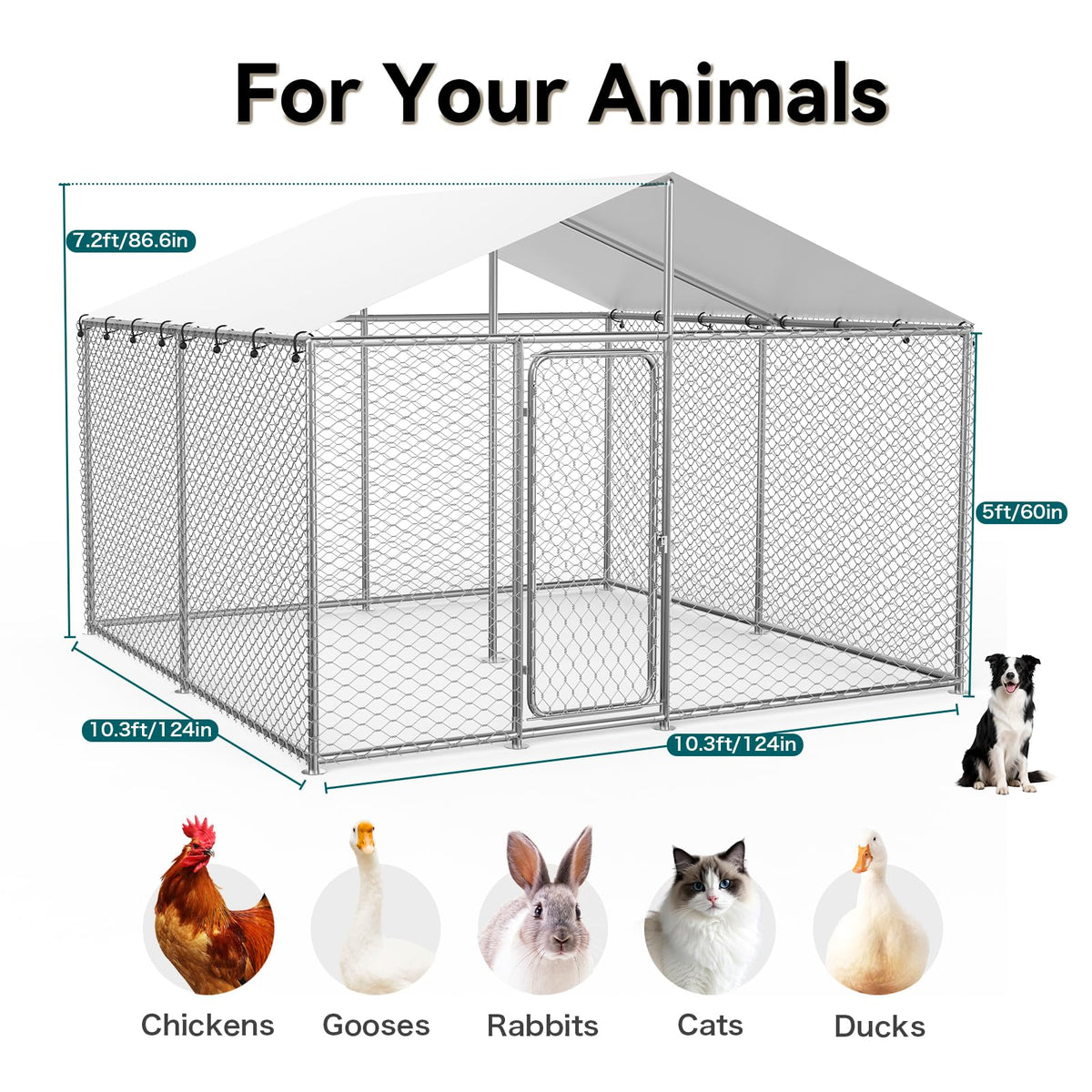 10x10 FT Dog Kennel with Cover X22004