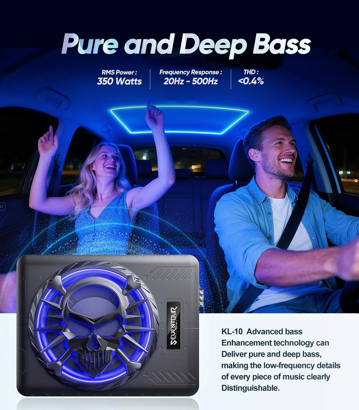 1200W Under Seat Car Subwoofer and Amp P720775
