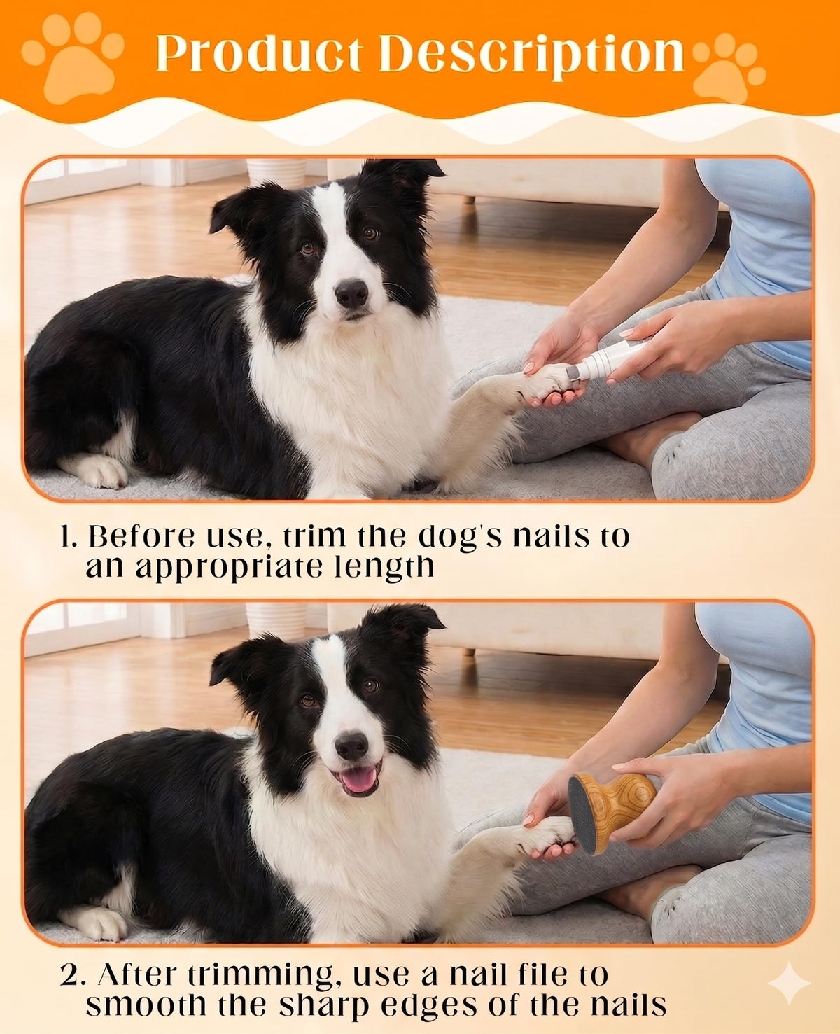 Dog Nail File Grinder Board with 4-Pack Replaceable Sandpaper Discs A114753