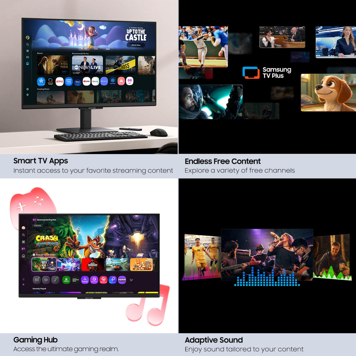 32-Inch FHD Smart Monitor with Streaming TV, Speakers, HDR10, Black H97983