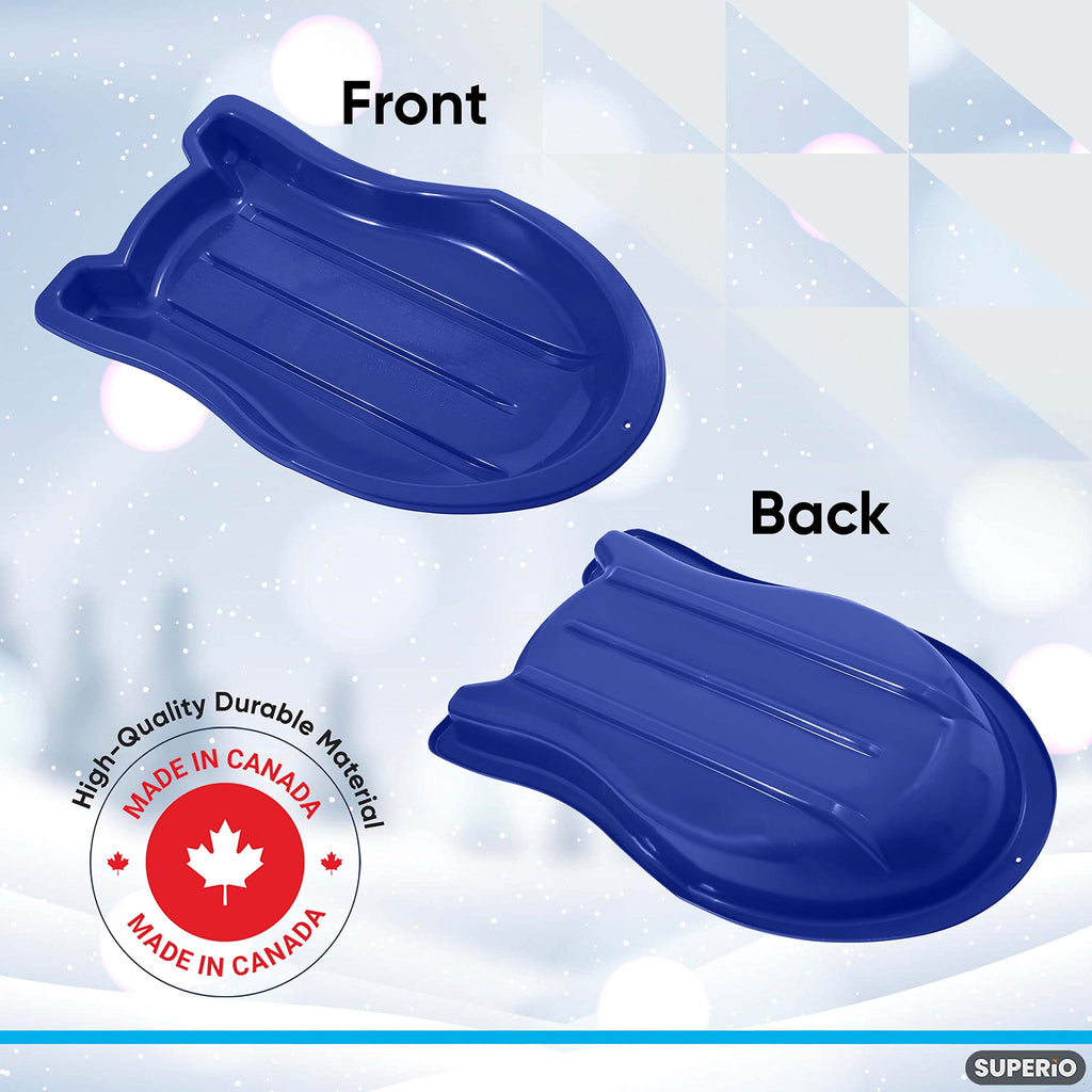 3 Pack Plastic Toboggan Snow Sled with Pull Ropes and Handles O981