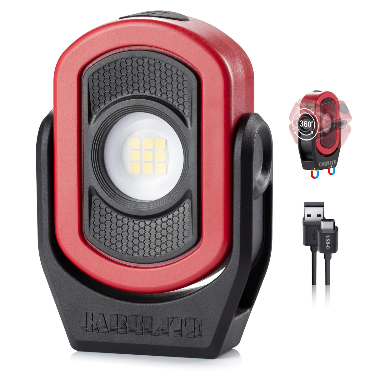 Magnetic Work Light 780 Lumen Rechargeable 3000mAh Red Q391226