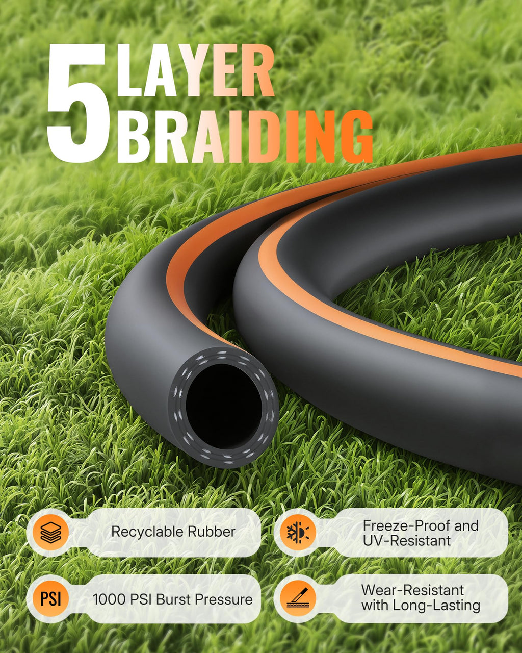 Heavy Duty Rubber Garden Hose 50FT x 3/4" G6170