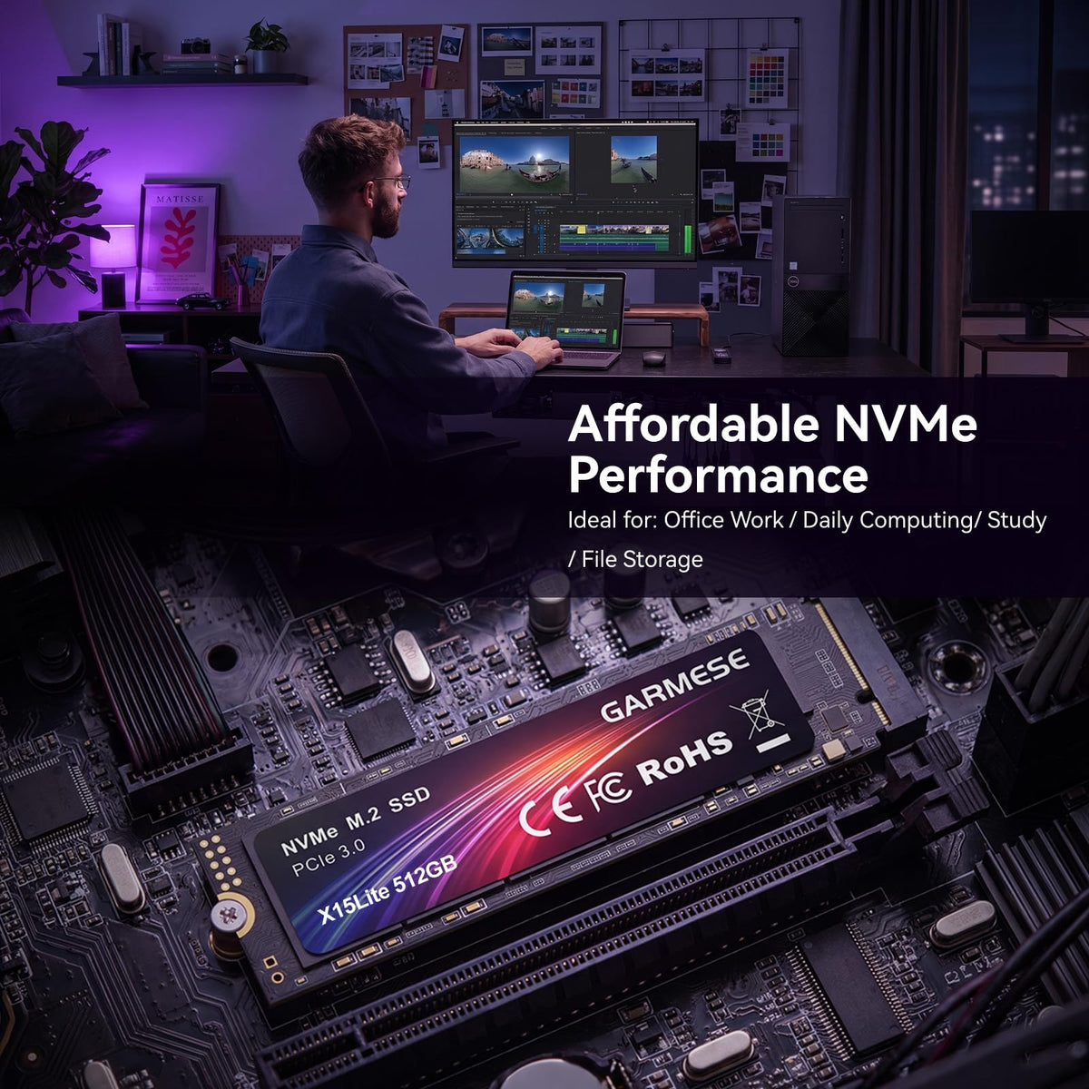 512GB PCIe Gen3x4 NVMe M.2 2280 SSD J89117