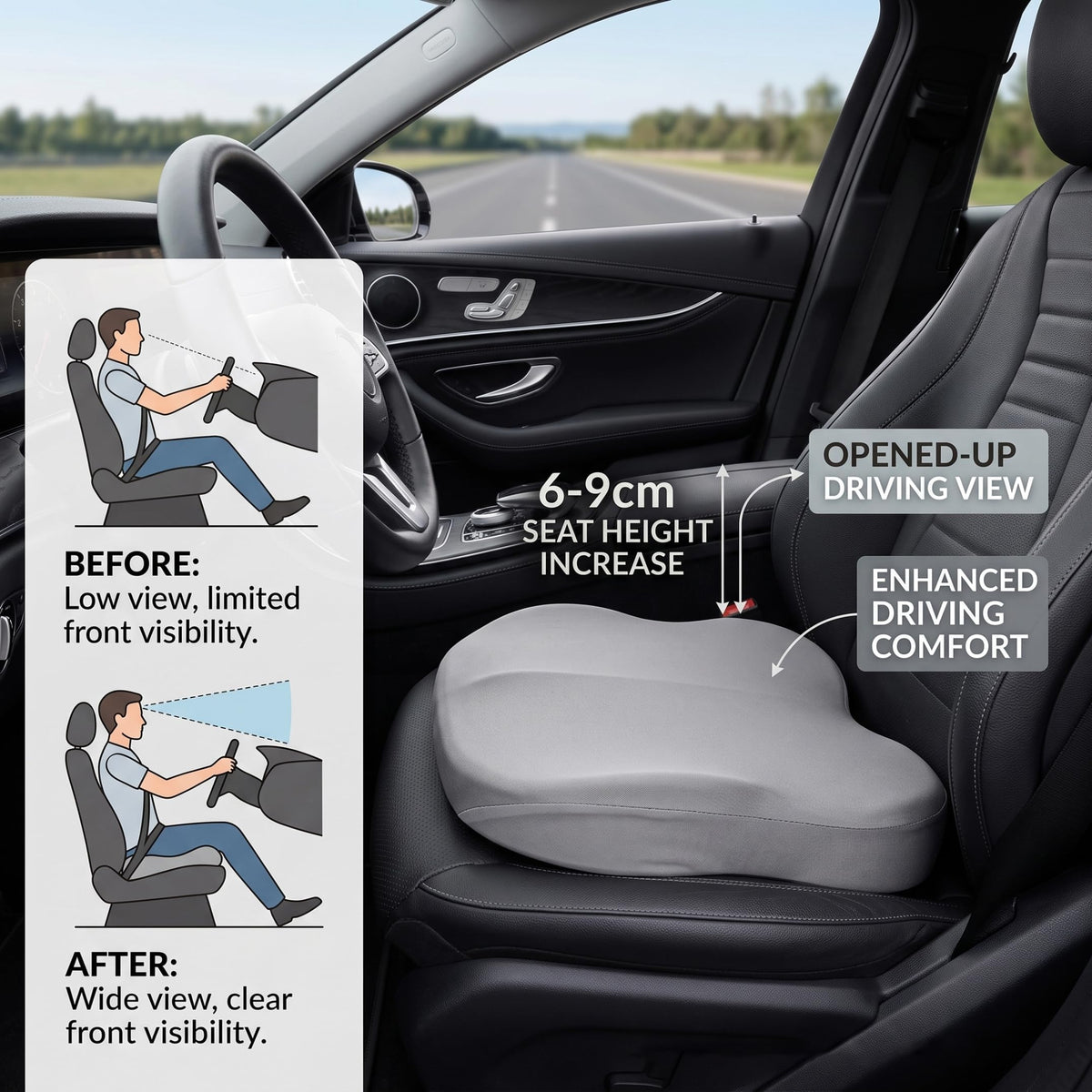 Backless Booster Car Seat Grey H6333
