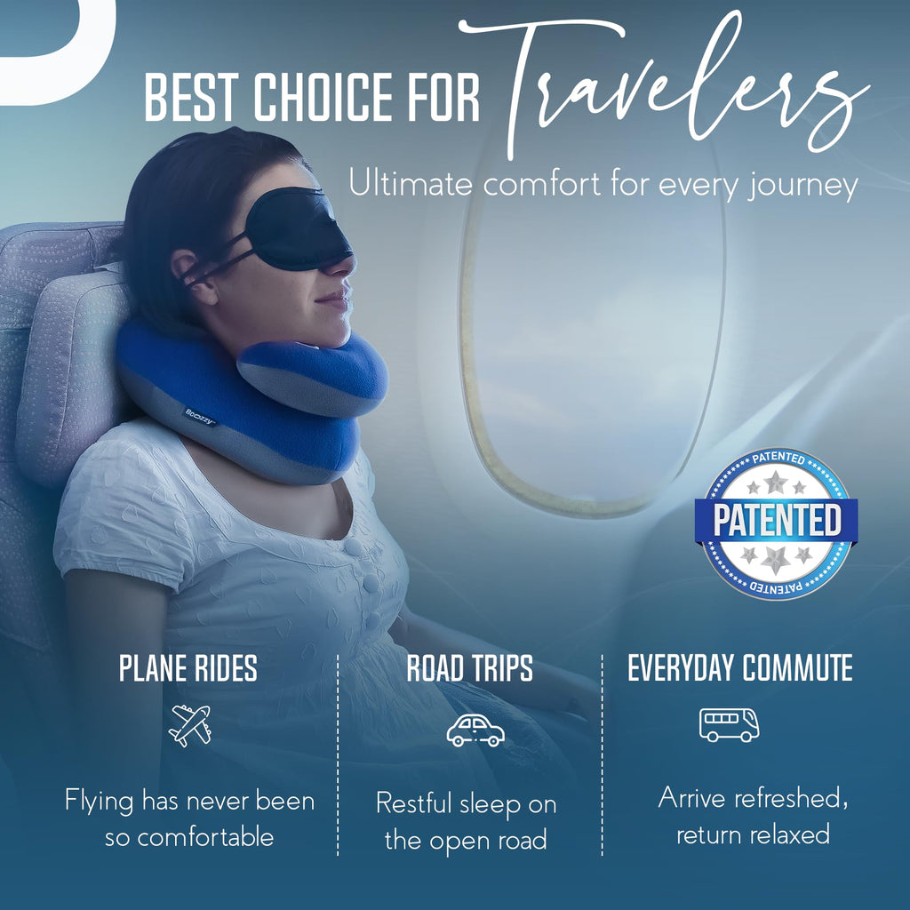 Soft Adjustable Travel Neck Pillow with Carry Bag K2489