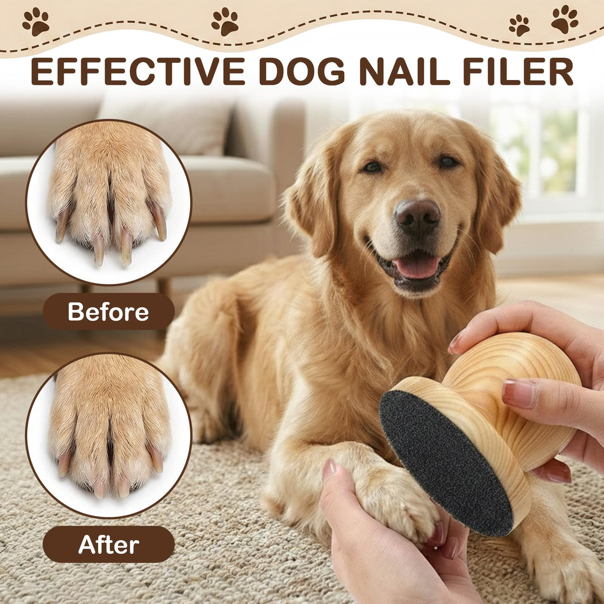 Dog Nail File Grinder Board with 4-Pack Replaceable Sandpaper Discs A114753