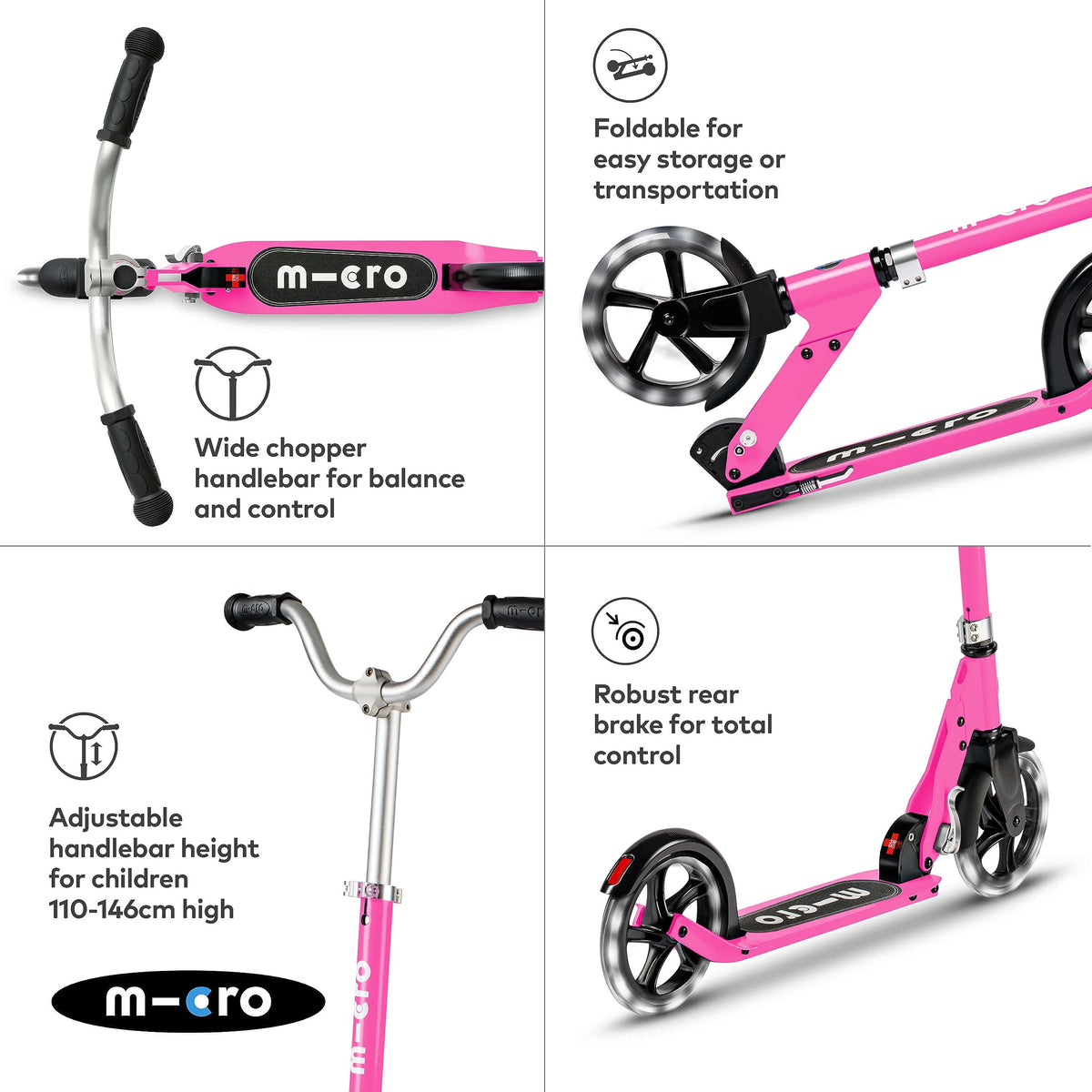 2 Wheel Foldable Kids Scooter with Adjustable Handlebar X764200