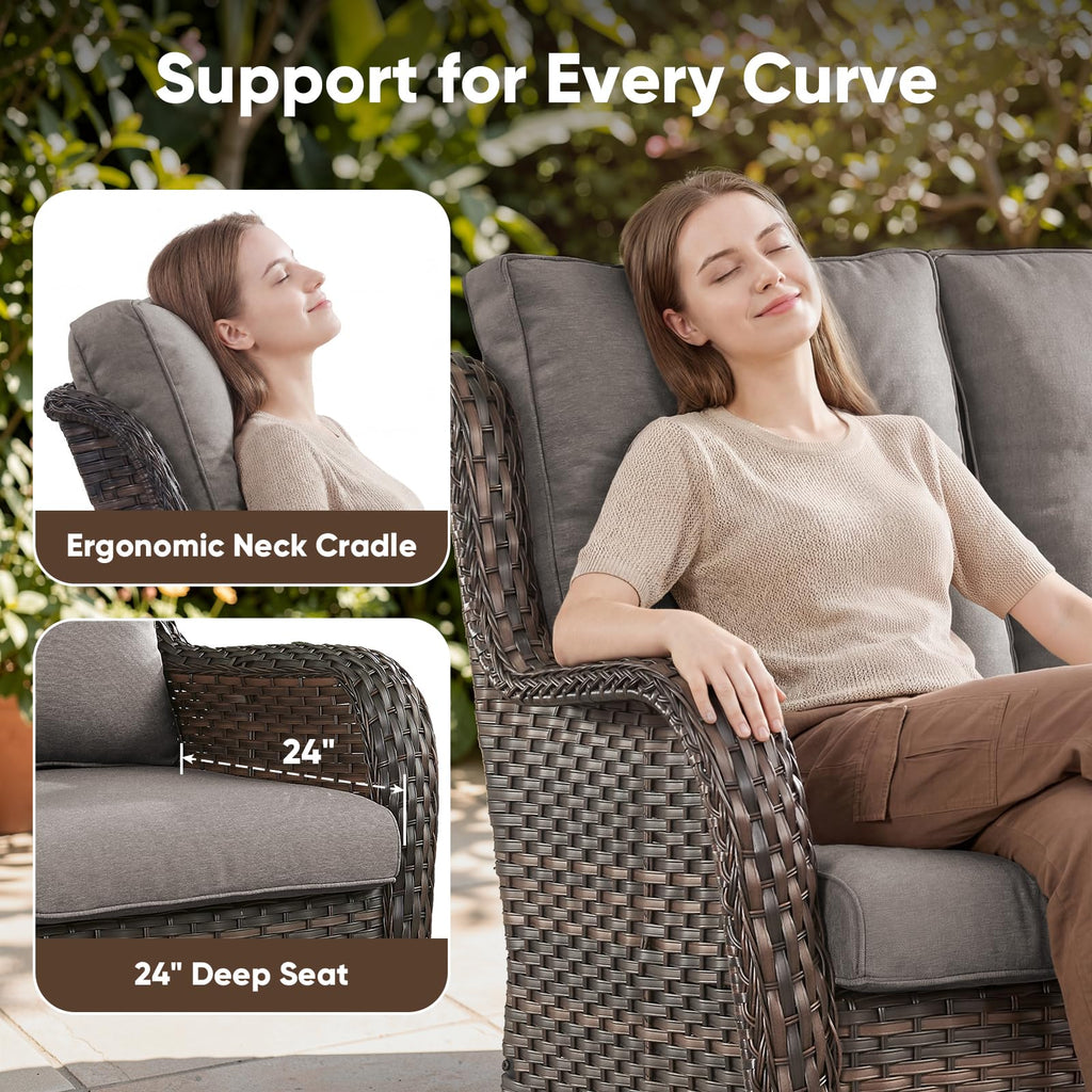 3-Seater PE Wicker Patio Sofa O92464
