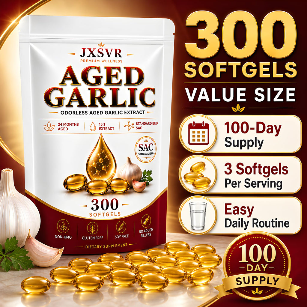 Aged Odorless Garlic Extract Softgels 300 Count E2341