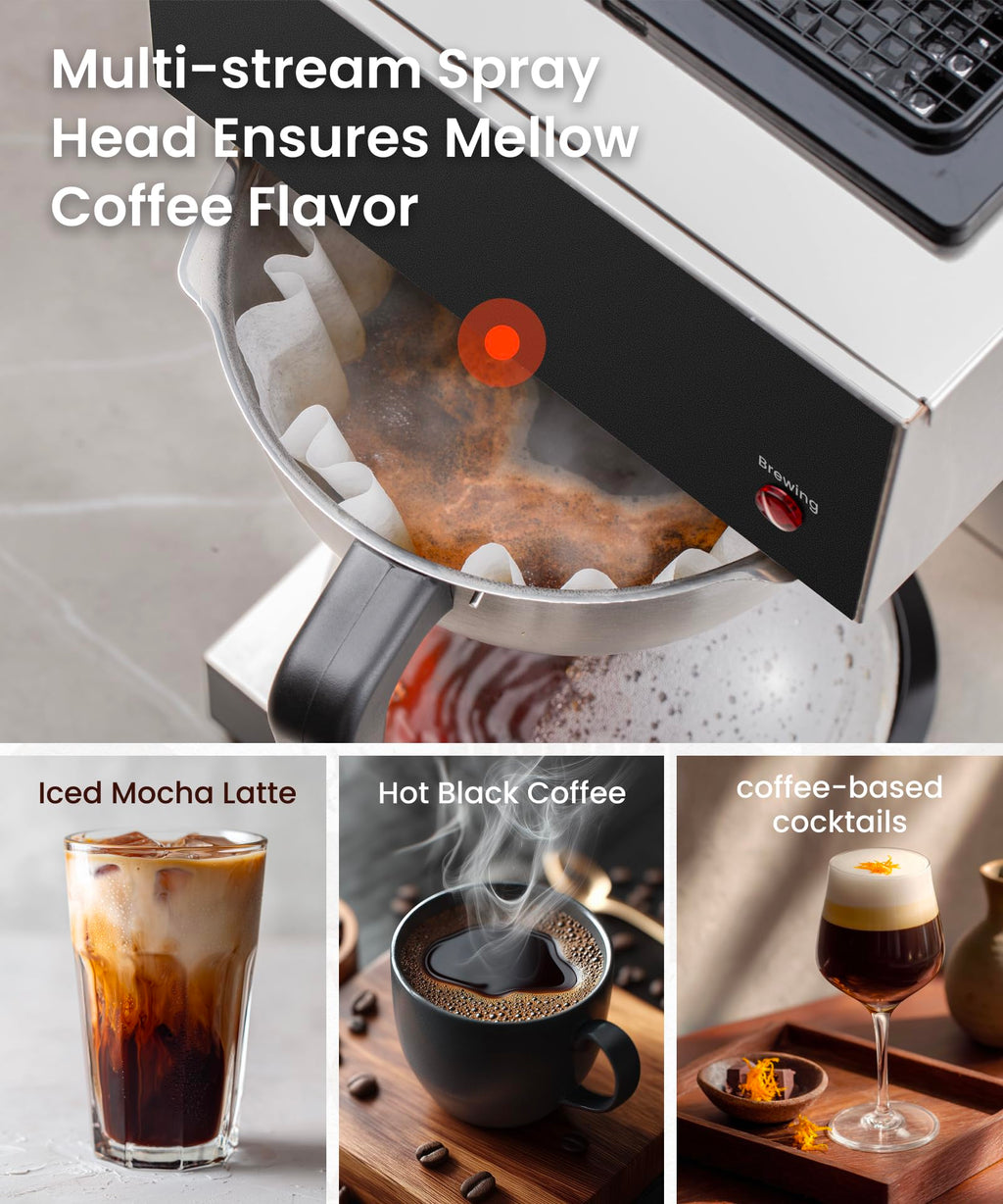Commercial Pour Over Coffee Maker with 2 Warmers M562973