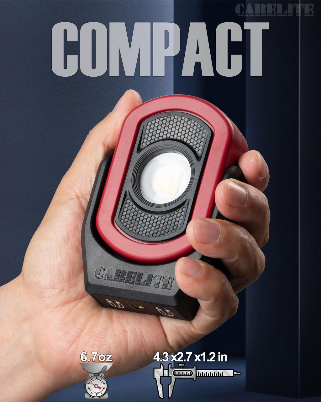 Magnetic Work Light 780 Lumen Rechargeable 3000mAh Red Q391226