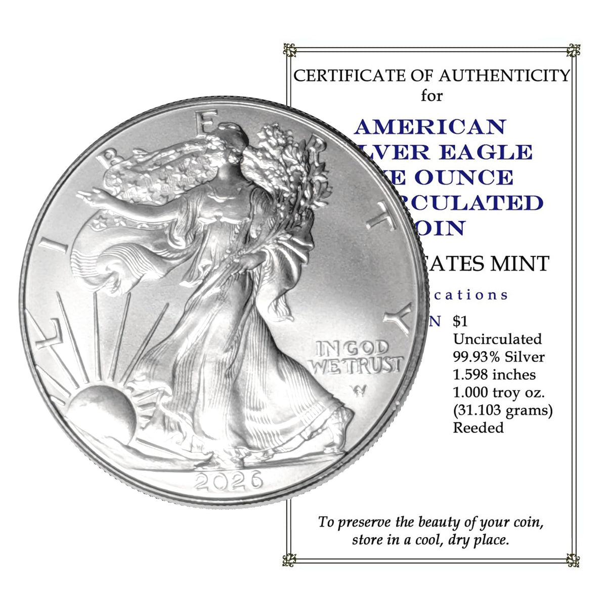 1 oz Brilliant Uncirculated Silver Eagle J80931