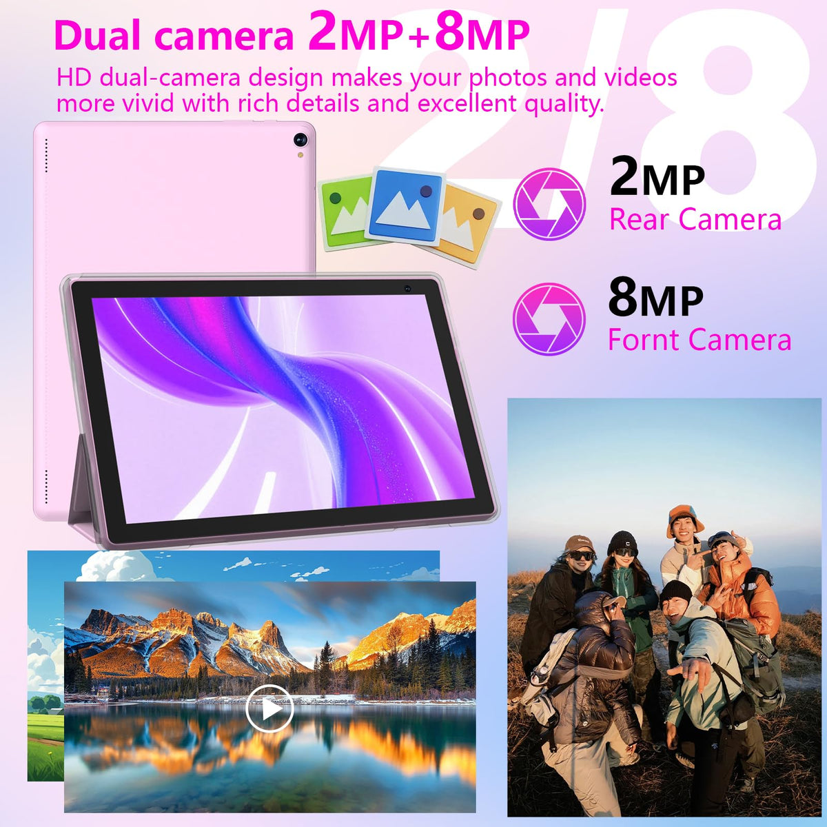 10 inch Android 15 Tablet 8GB RAM 32GB ROM Tablet PC with Keyboard Case Mouse Stylus J2125