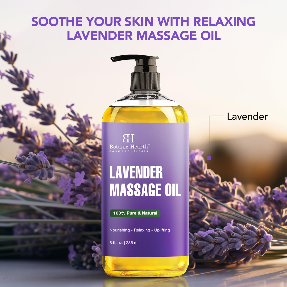 Lavender Massage Oil 8 Fl Oz Q784
