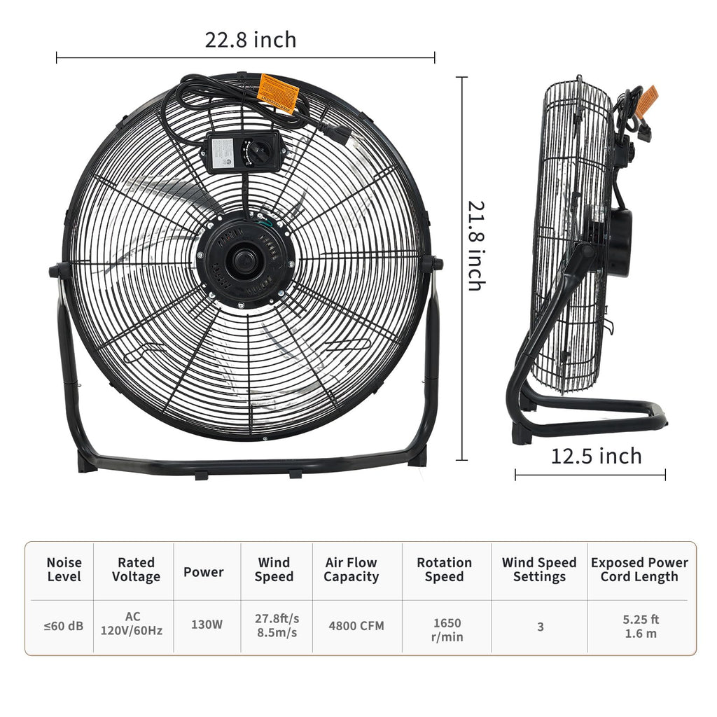20 Inch 3 Speed High Velocity Floor Fan X223