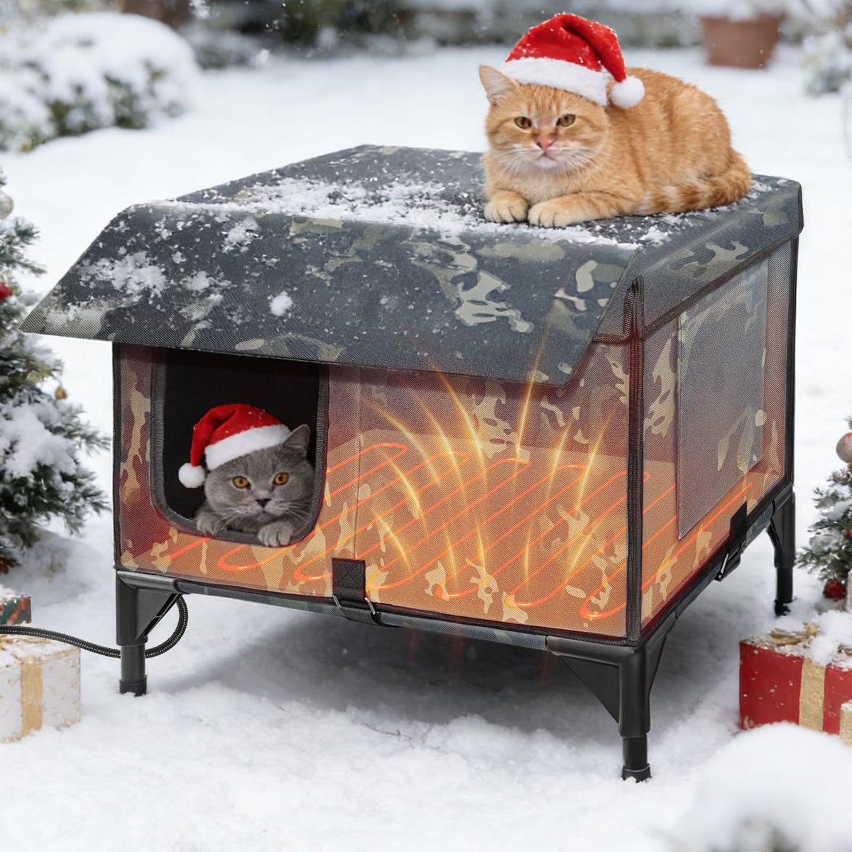 Heated Cat House with Escape Door K348456