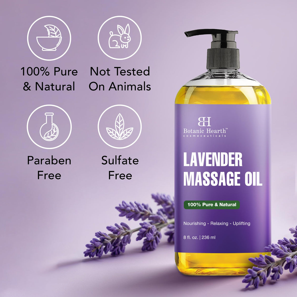 Lavender Massage Oil 8 Fl Oz Q784