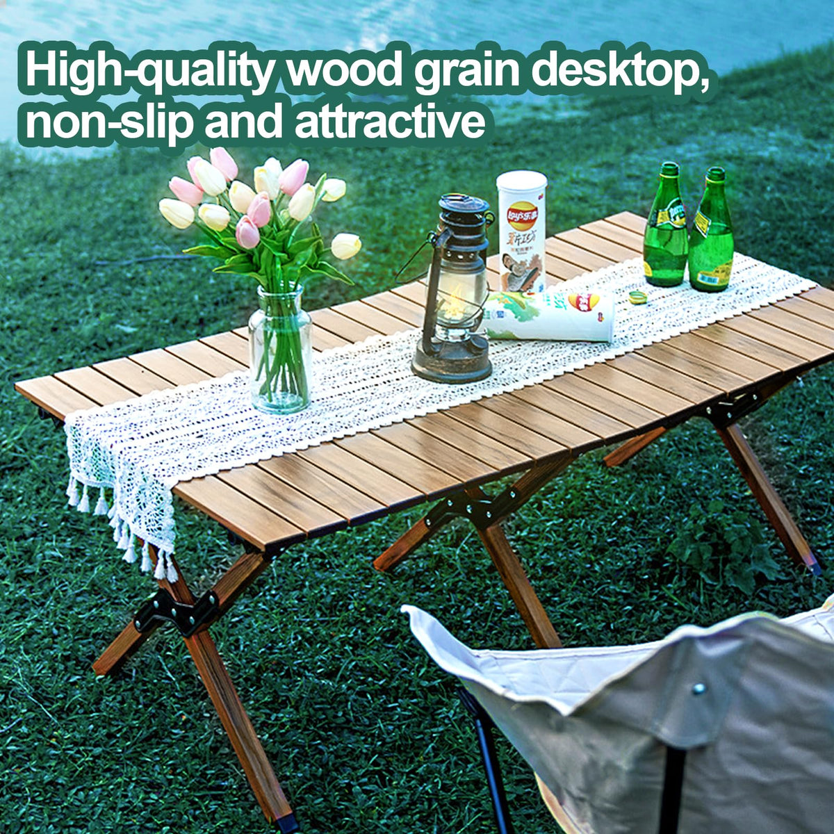 Folding Aluminum Camping Table with Carry Bag F66517