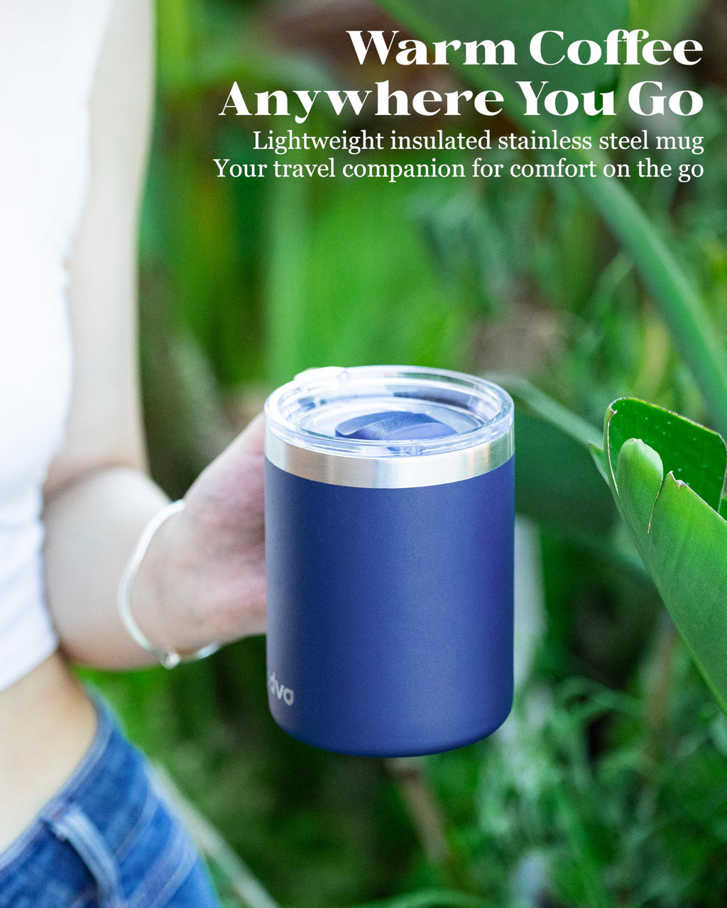 12oz Insulated Stainless Steel Coffee Mug with Lid Set of 2 V754