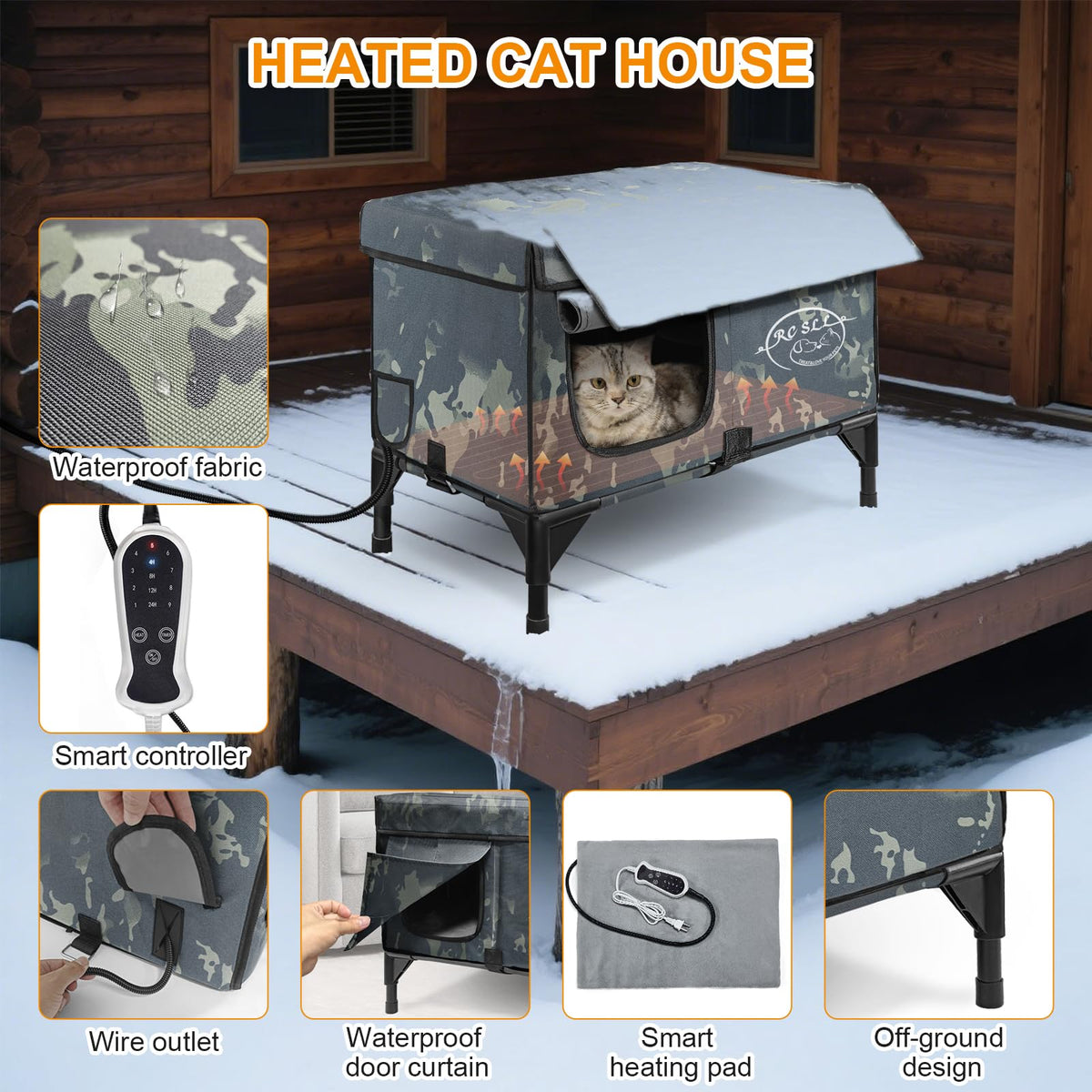 Heated Cat House with Escape Door K348456