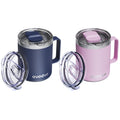 12oz Insulated Stainless Steel Coffee Mug with Lid Set of 2 V754