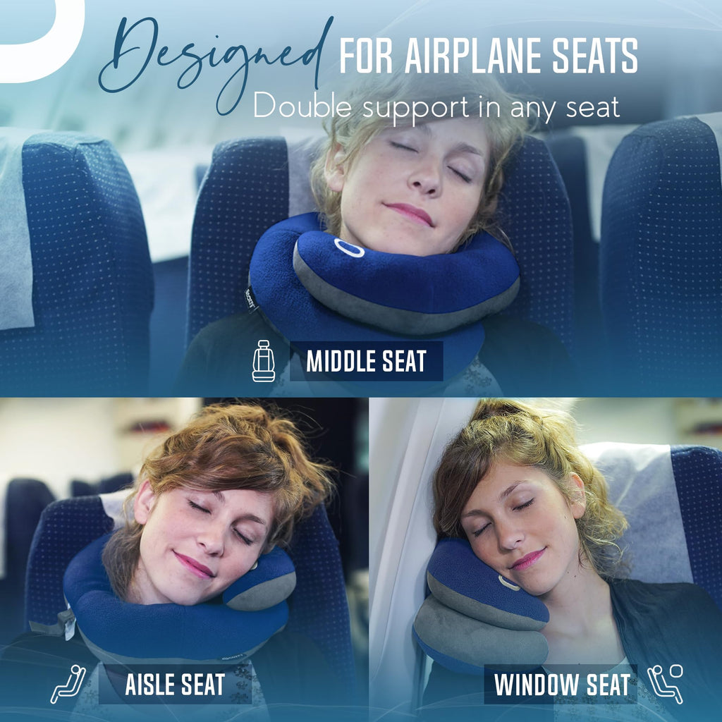 Soft Adjustable Travel Neck Pillow with Carry Bag K2489