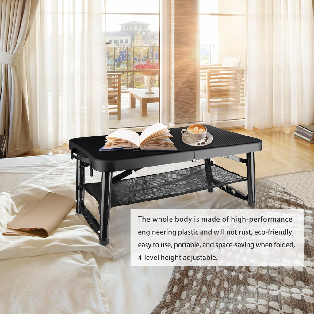 Black 4 Foot Folding Table and Stool Z49771
