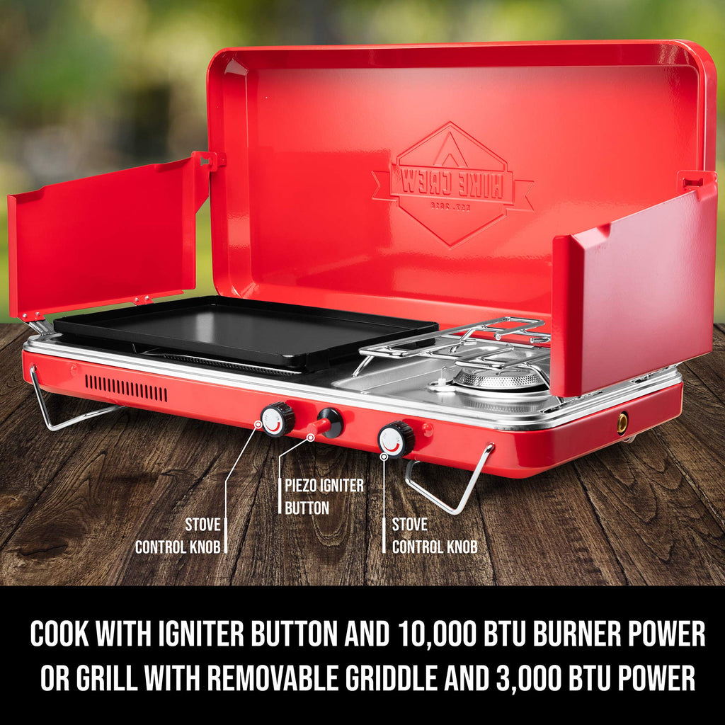 2-in-1 Gas Camping Stove and Griddle T851180