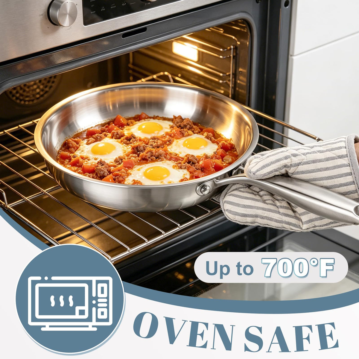 Tri-Ply Stainless Steel 7-Piece Frying Pan Set B634190